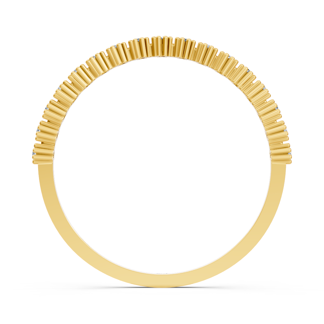 bague vague en or jaune et diamants