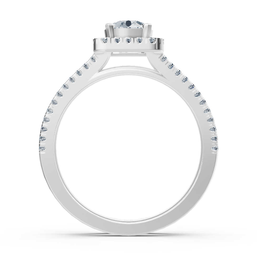 white gold diamond halo ring