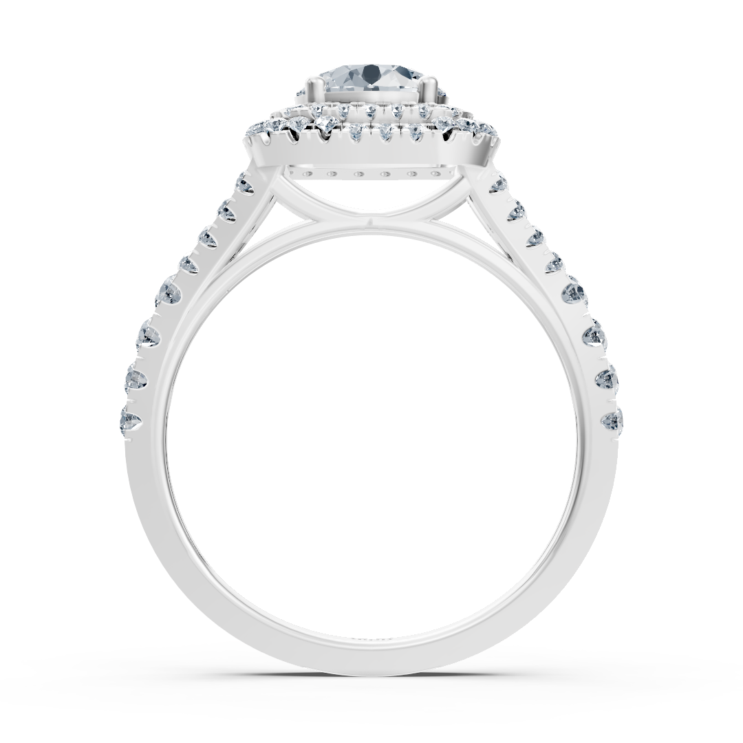 14k white gold double halo diamond engagement ring