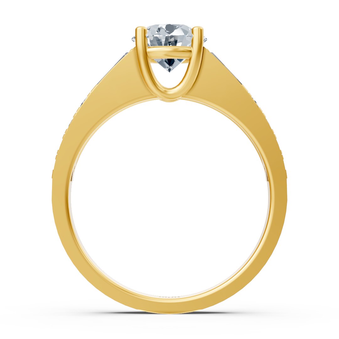 Gelbgold Diamant Ring mit Akzent Diamanten - 1.62ct Gesamtgewicht