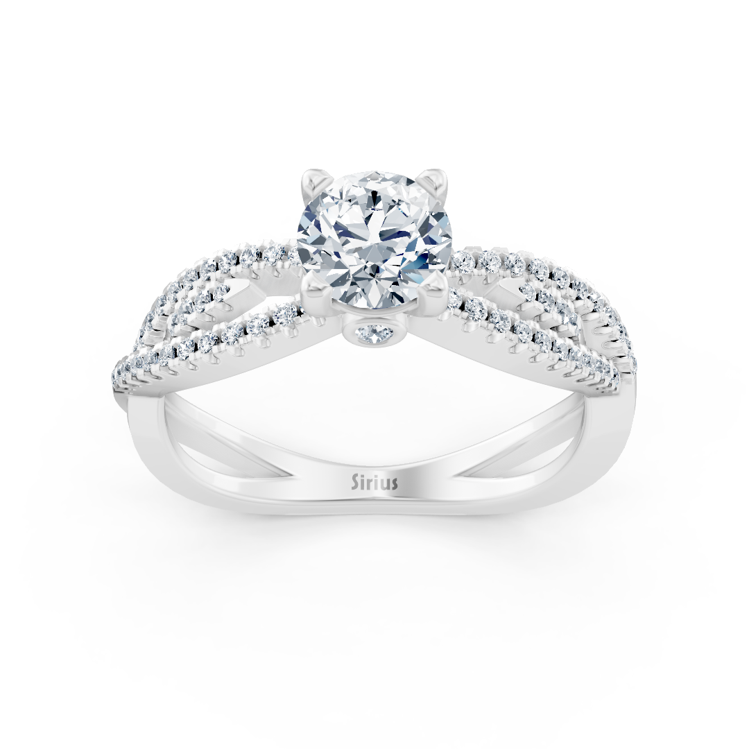 White gold diamond engagement ring "Open Band"