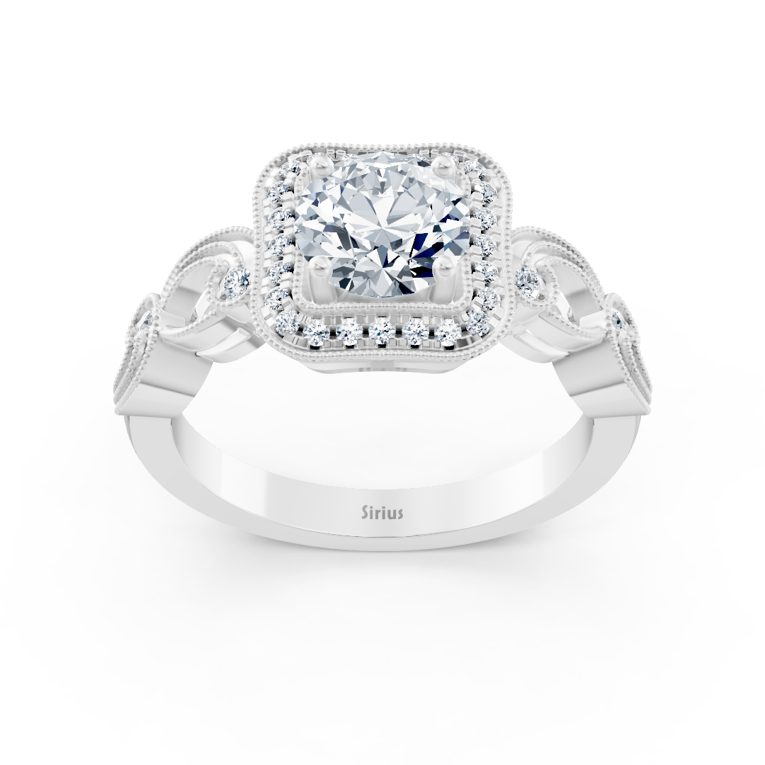 Vintage Elegance 14k white gold diamond ring
