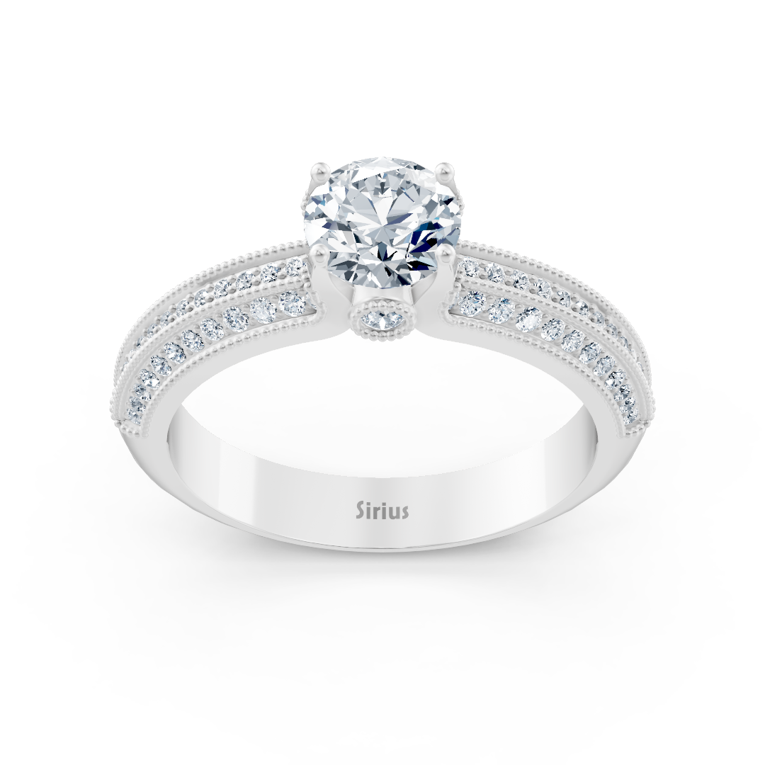 Bague en or blanc avec diamants - Scintillante et romantique