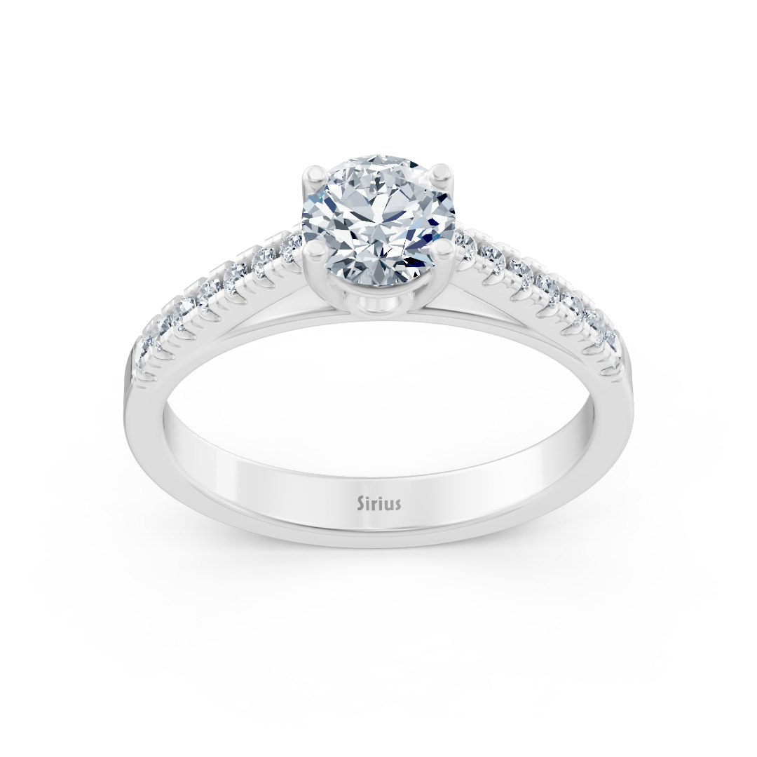 Bague en diamant Sirius en or blanc 14 carats