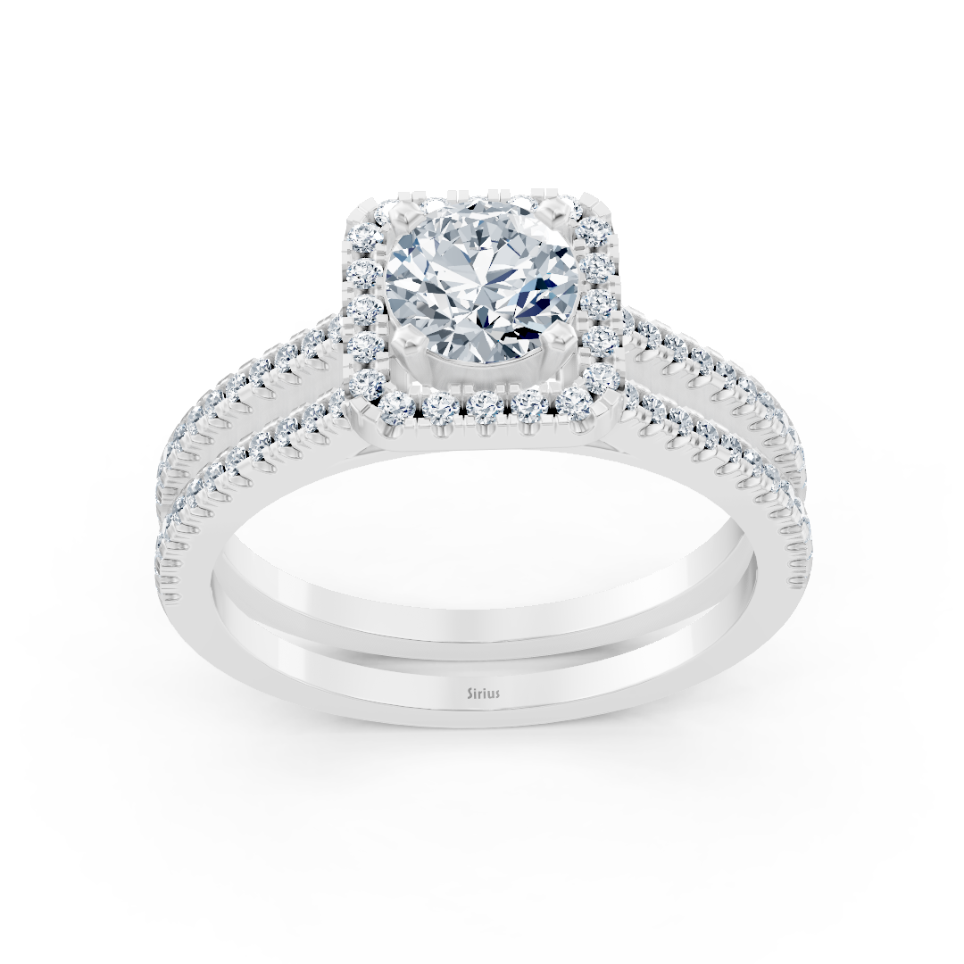 white gold diamond halo ring