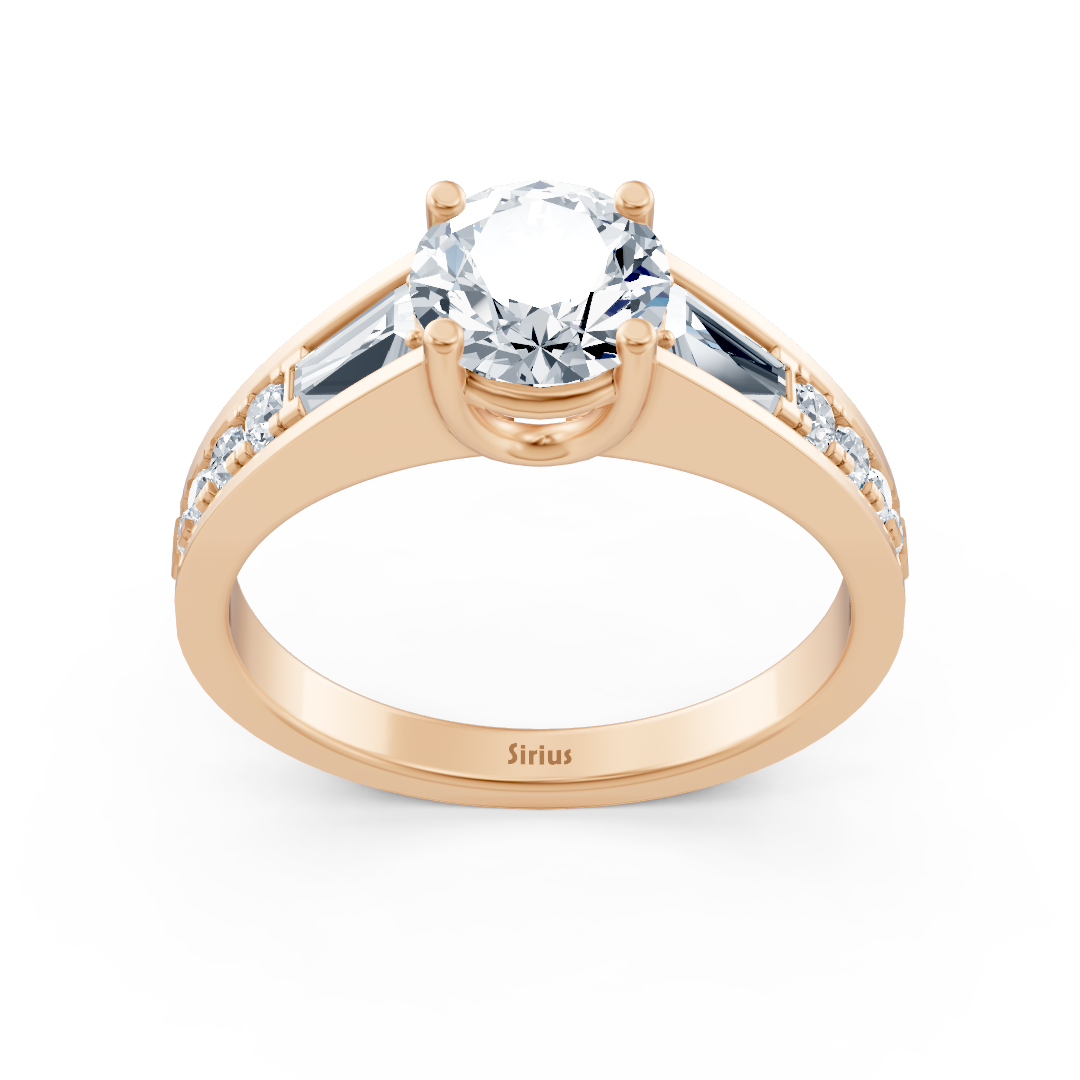 Rose gold diamond ring with accent diamonds - 1.62ct total weight