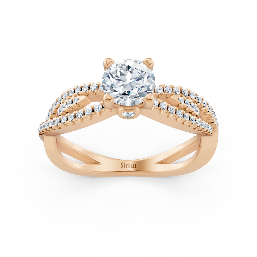 Rose gold diamond engagement ring "Open Band"