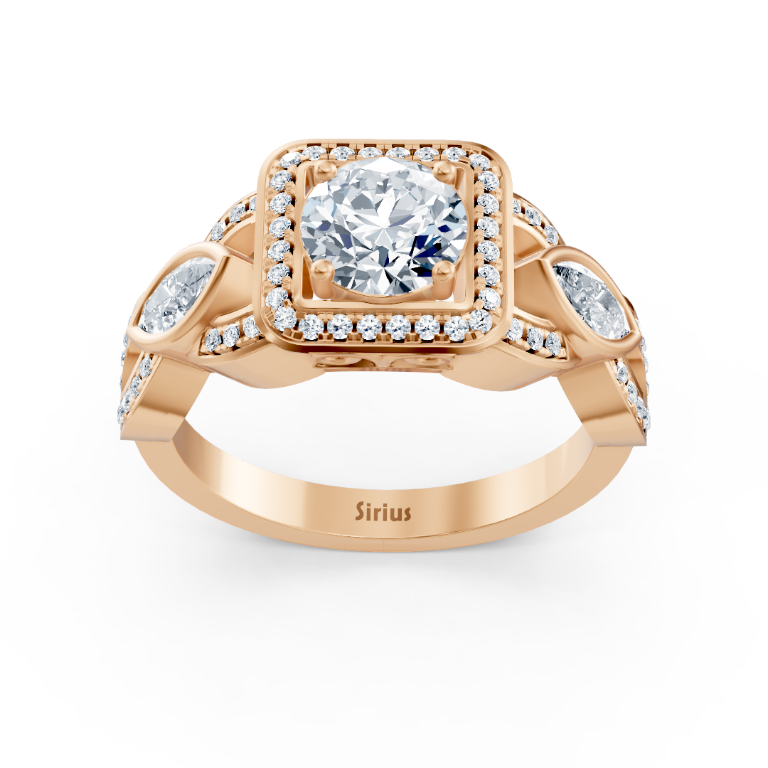 Graceful Marquise 14k Rose Gold Diamond Ring