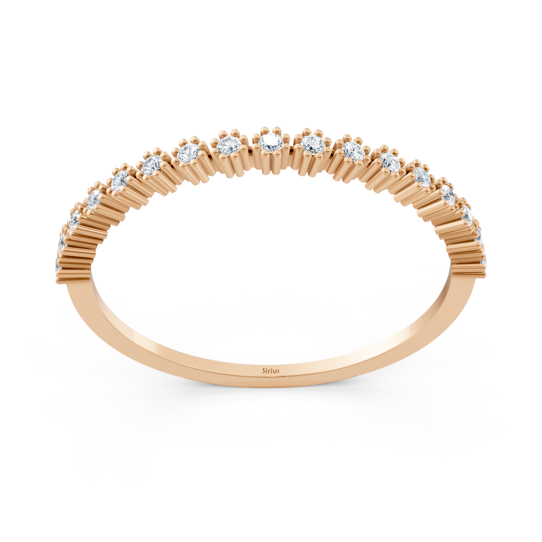 rose gold diamond wave ring