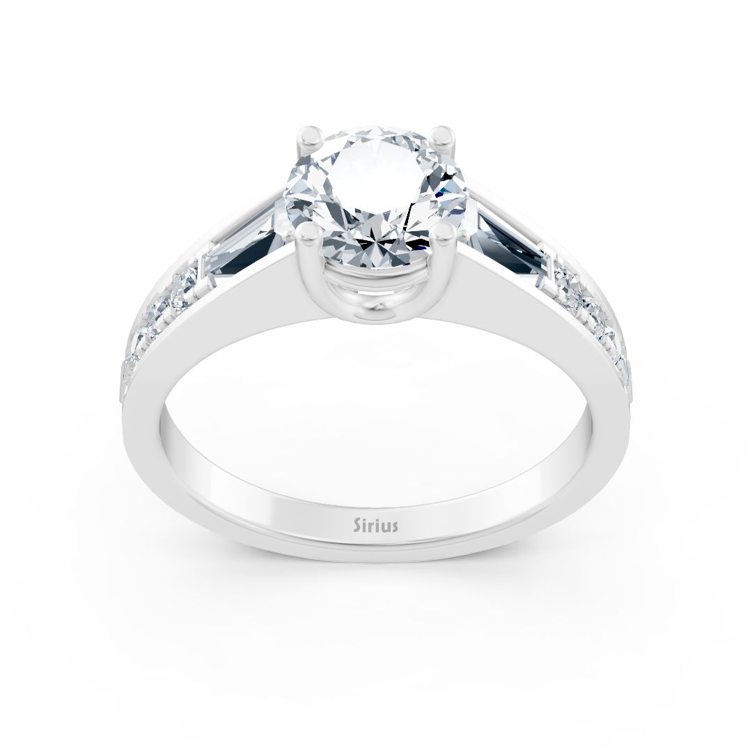 White gold diamond ring with accent diamonds - 1.62ct total weight