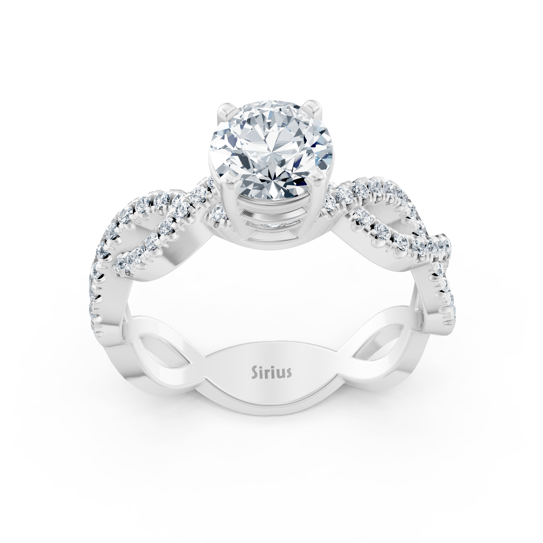 White gold diamond engagement ring "Vine Tendril"
