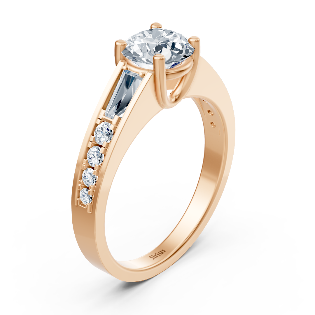 Rose gold diamond ring with accent diamonds - 1.62ct total weight