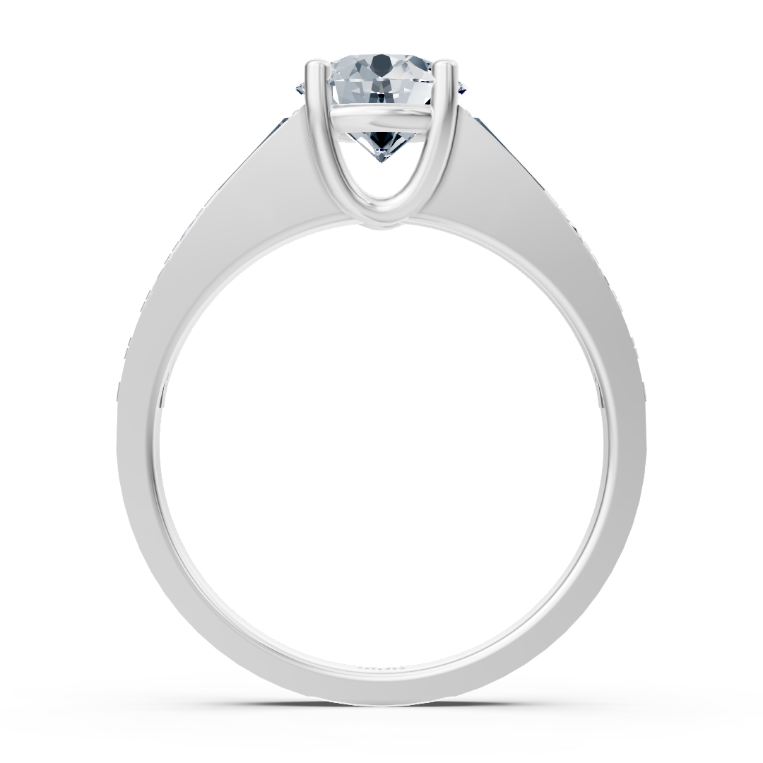 White gold diamond ring with accent diamonds - 1.62ct total weight