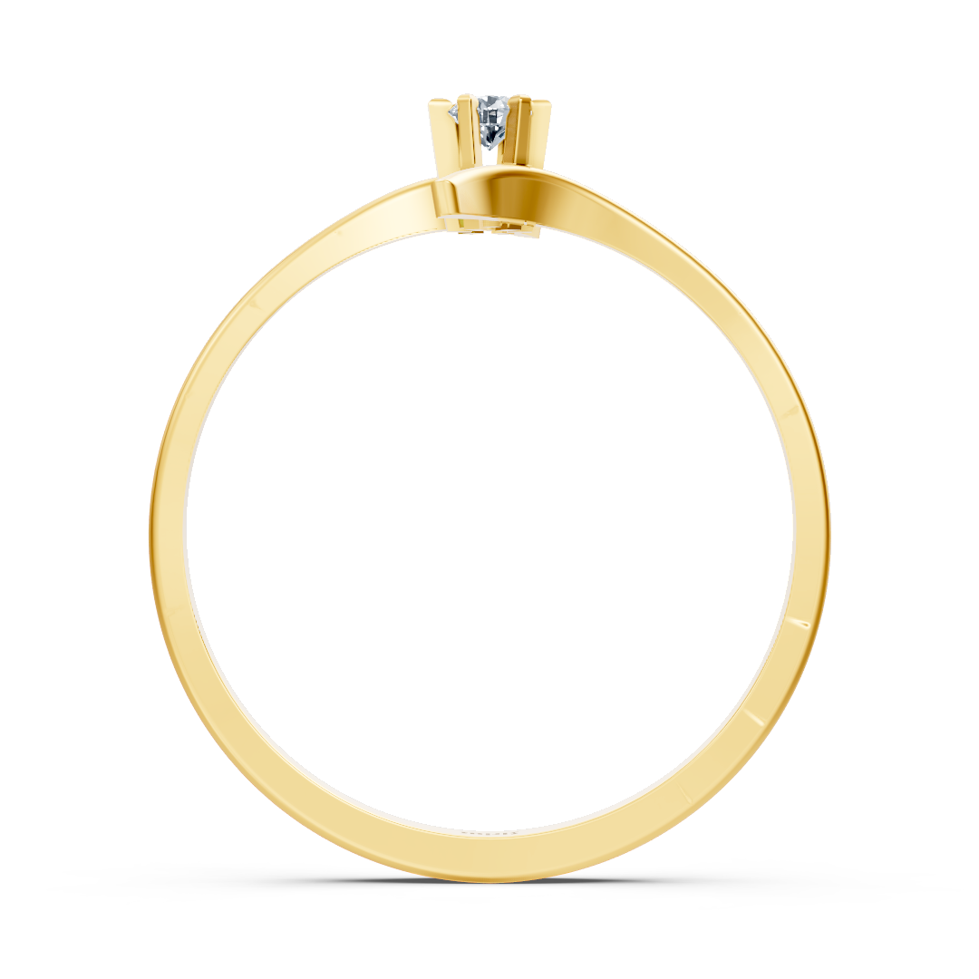 Yellow gold diamond solitaire ring simple