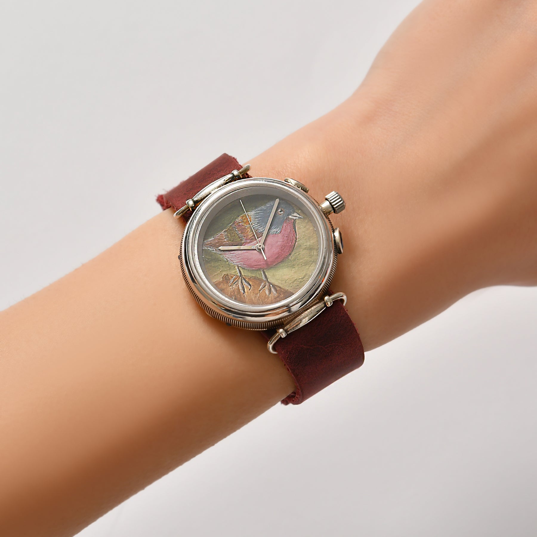 American Robin Frauen Silber Uhr