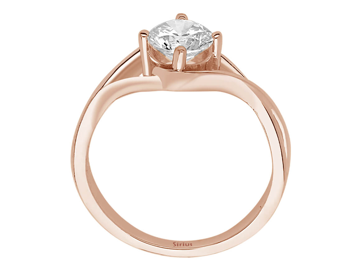 Birgie 1.48 Karat Weißtopas Solitär Ring aus 8K Roségold