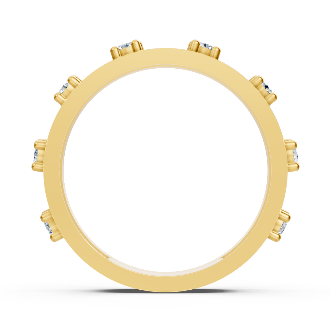 Anneau d'éternité de diamant en or jaune 18K