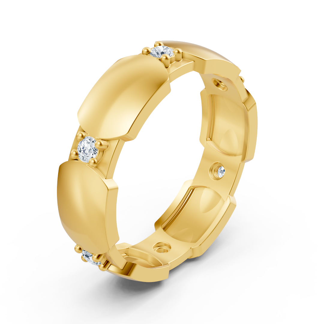 Exklusiver Diamantring aus 14K Gelbgold mit Diamanten