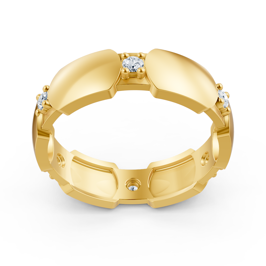 Exklusiver Diamantring aus 14K Gelbgold mit Diamanten