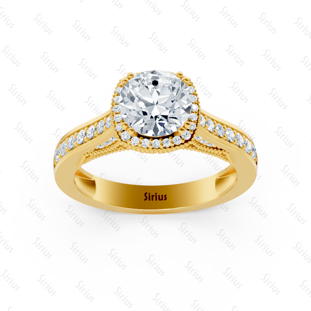Solitär Weisstopas Diamantring Gelbgold