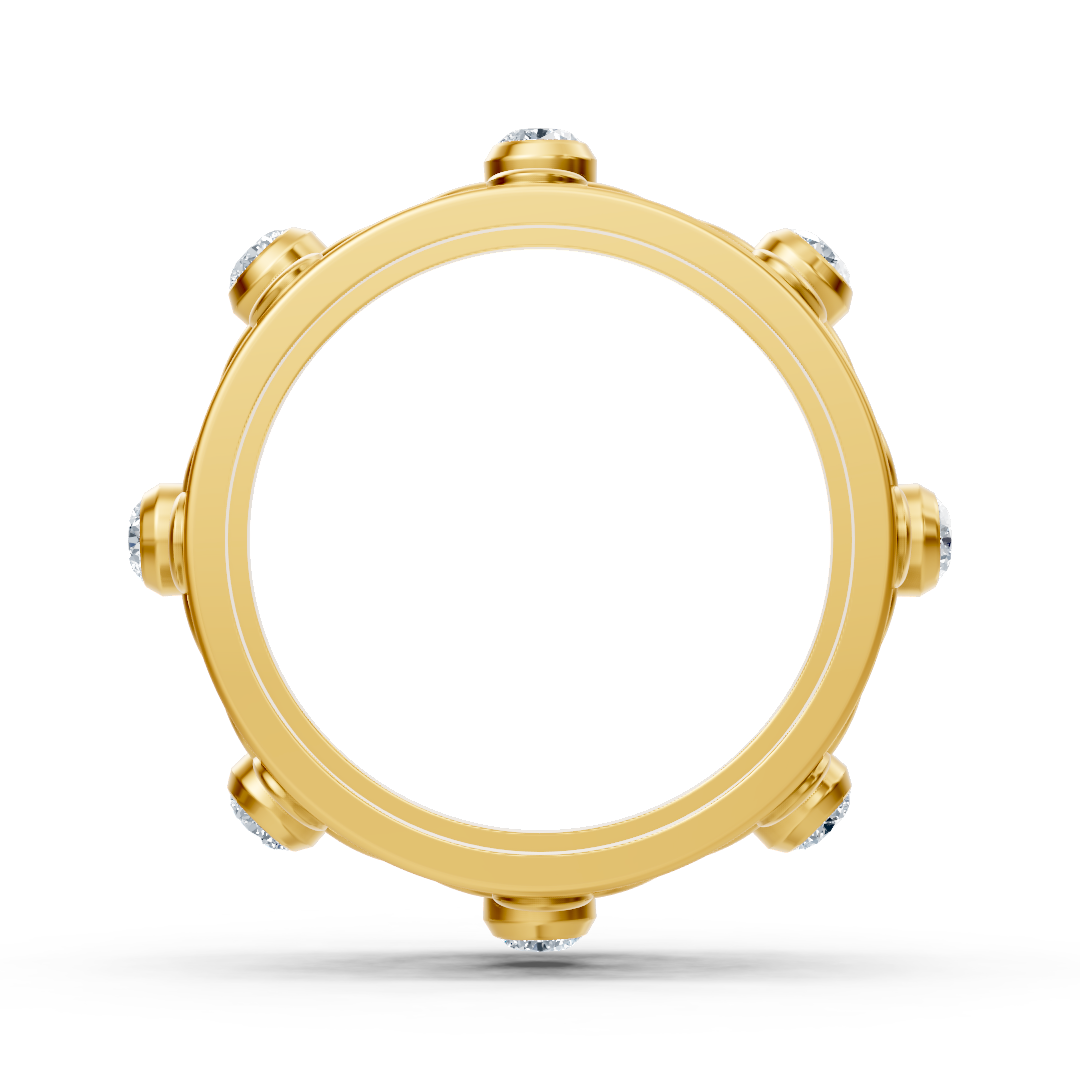 Filigraner Blumenring mit Diamanten in 14K Gelbgold