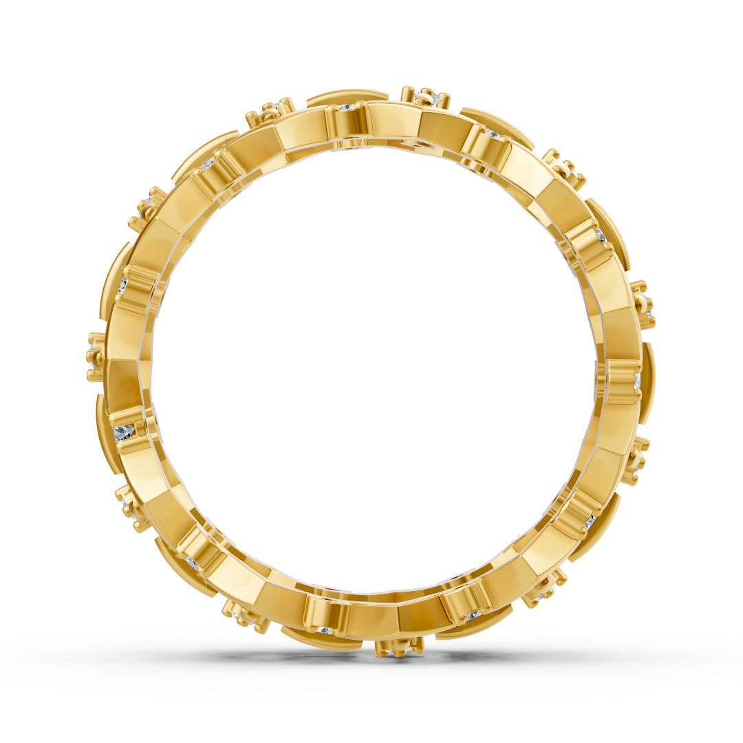 Bague en or jaune et diamants Birgie – design délicat avec diamants ronds