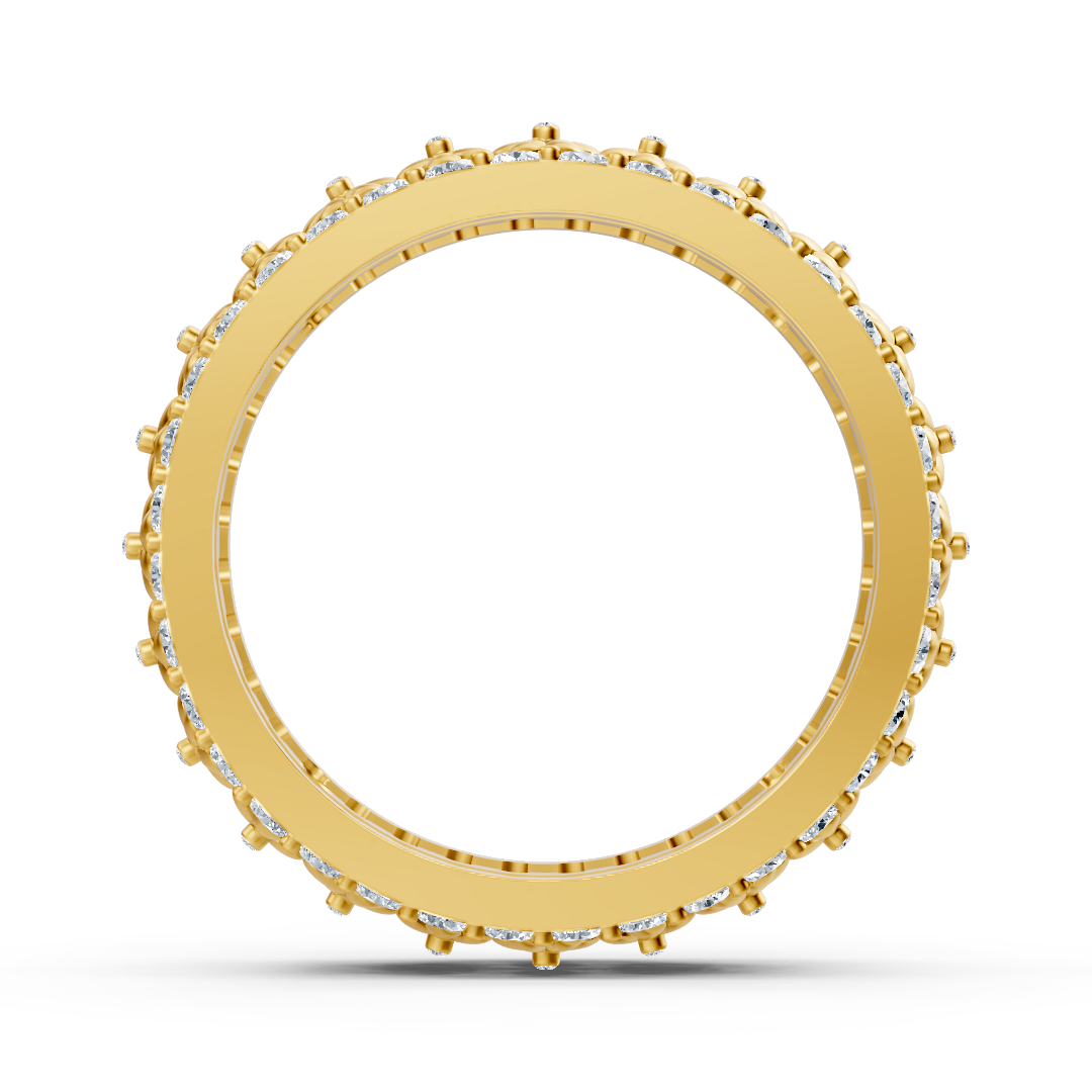 Exquisiter Blumen-Diamantring aus 14K Gelbgold