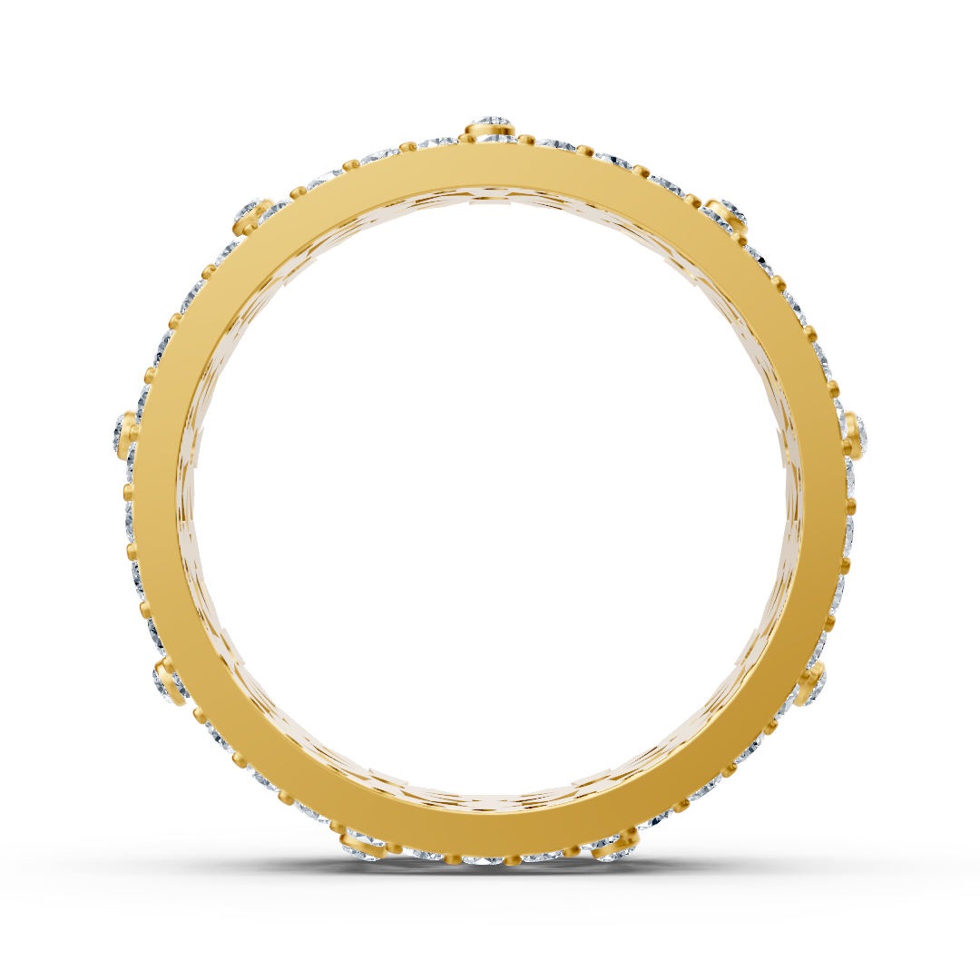 Zarter Blütenkranz Diamantring - 14K Gelbgold, ca. 0.49 Karat