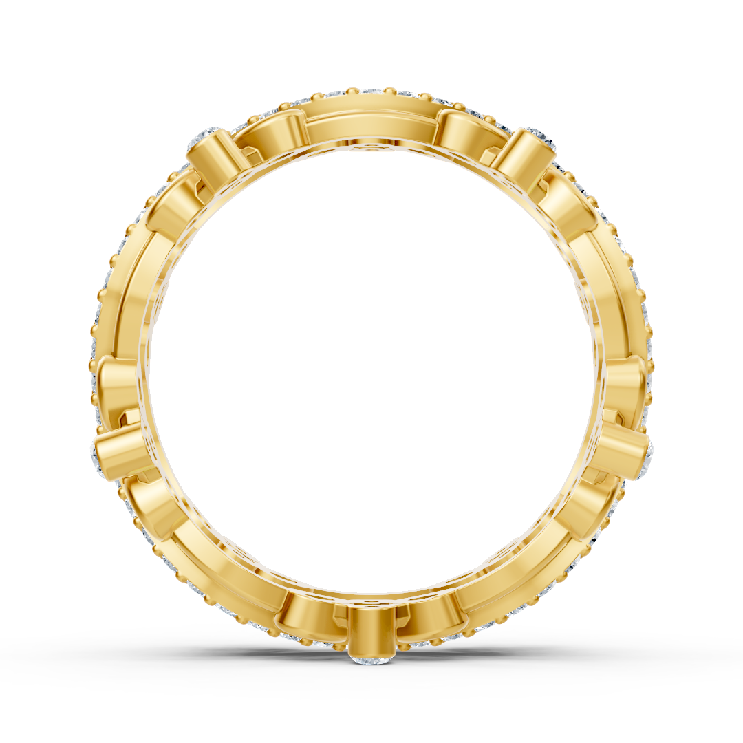 Playful circle diamond ring - 14K yellow gold, approx. 0.51 carats