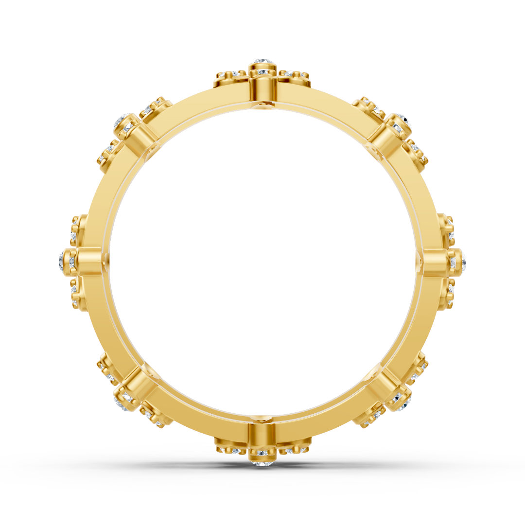 Strahlender Diamantring "Blütenmeer" - 14K Gelbgold, 0,464 Karat Diamanten