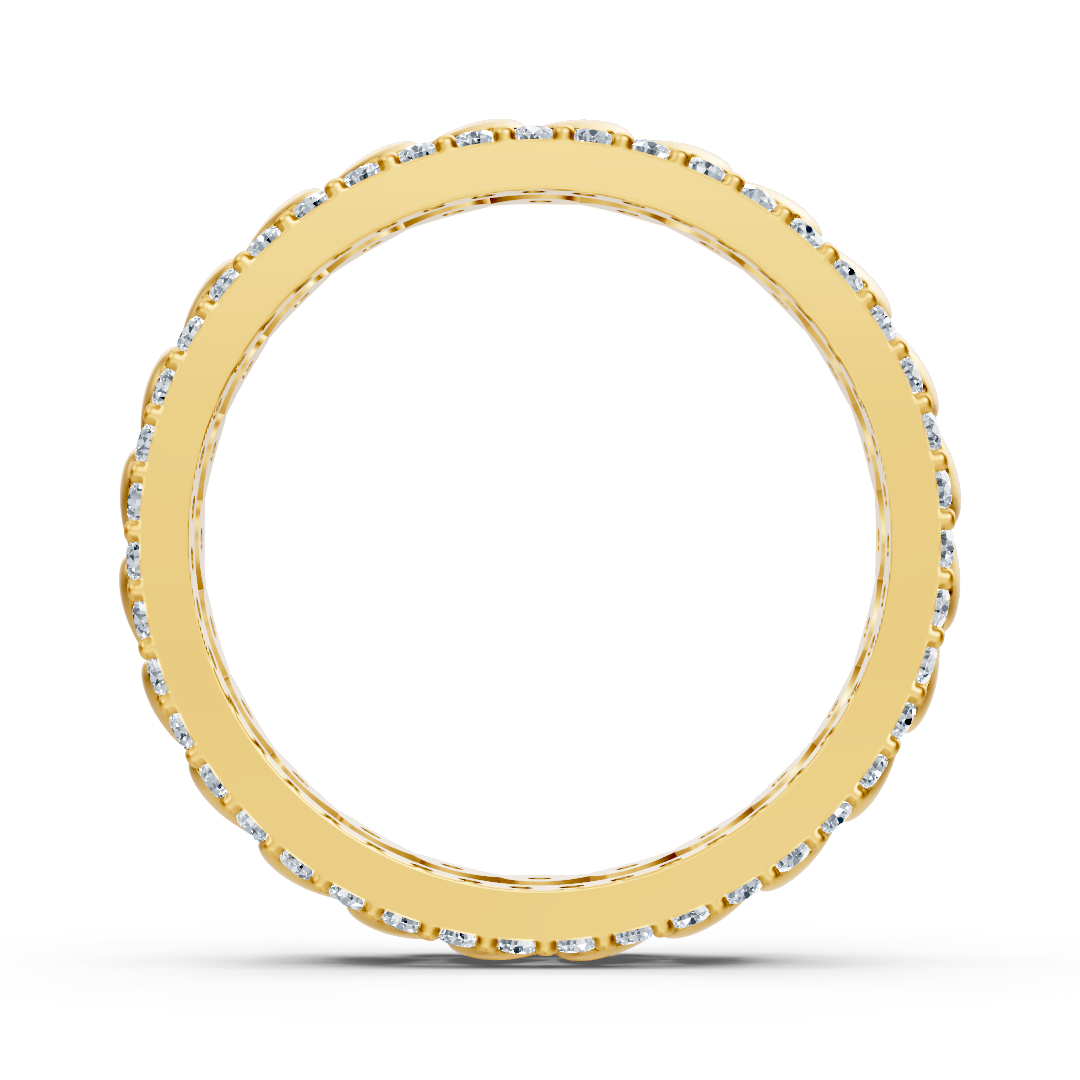 Bague multi-rangs en or jaune 14 carats et diamants - une délicate couronne florale pour votre main