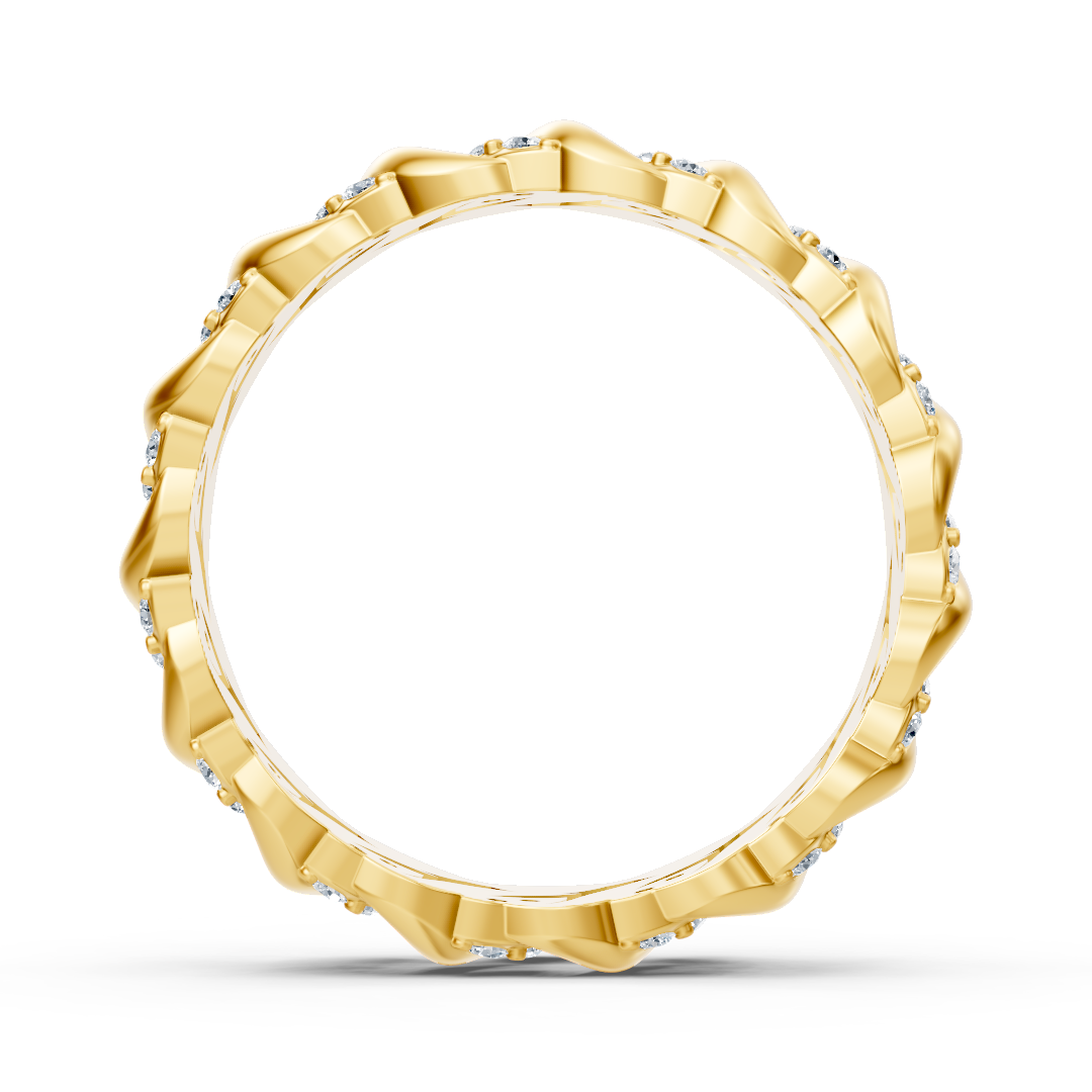 Zarter Gelbgold Ring mit Diamanten im Herzranken Design