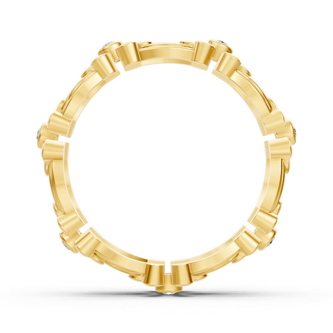 Bague fleur Pırlanta en or jaune 14 carats « Delicate Blossom »
