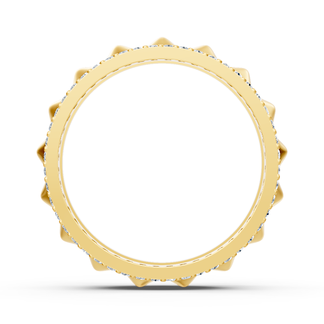 Eleganter Gelbgold-Ring mit Runddiamanten im Prong-Design