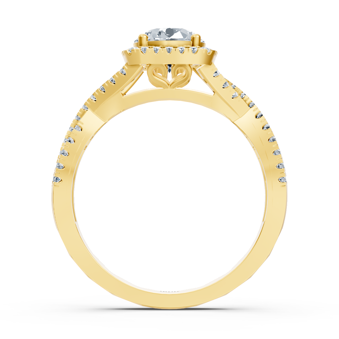 Birgie Passion Halo Diamond Engagement Ring Yellow Gold
