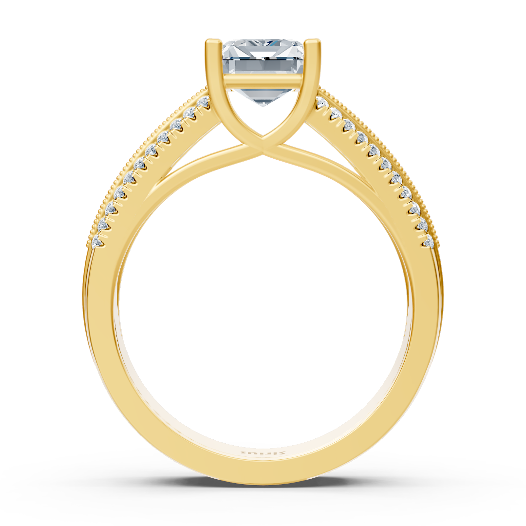 Gelbgold Oktagon Topas Diamant Verlobungsring
