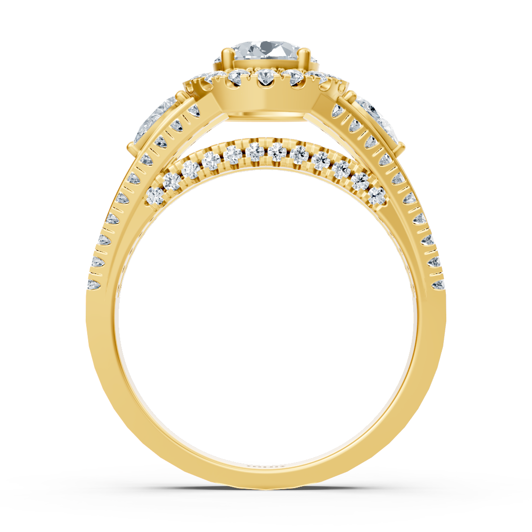 Gelbgold Diamant & Topas Verlobungsring