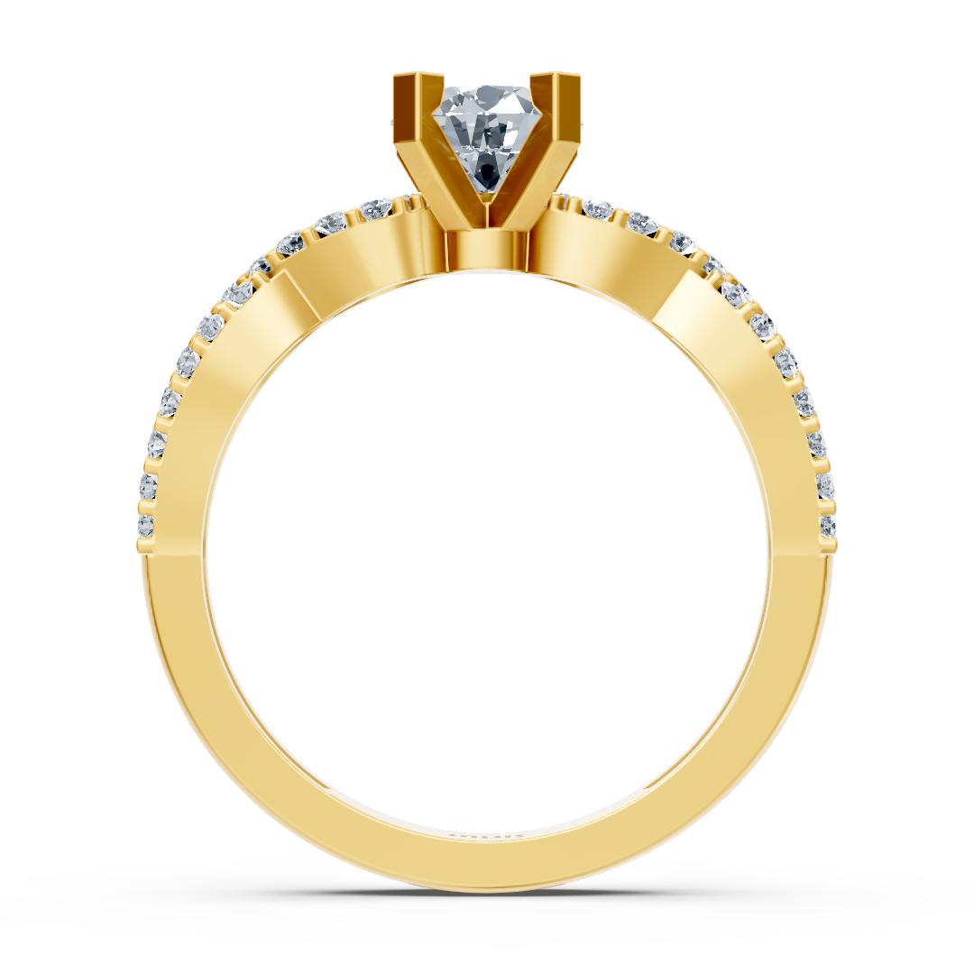 Twist Eternity & Solitaire Diamond Ring Yellow Gold