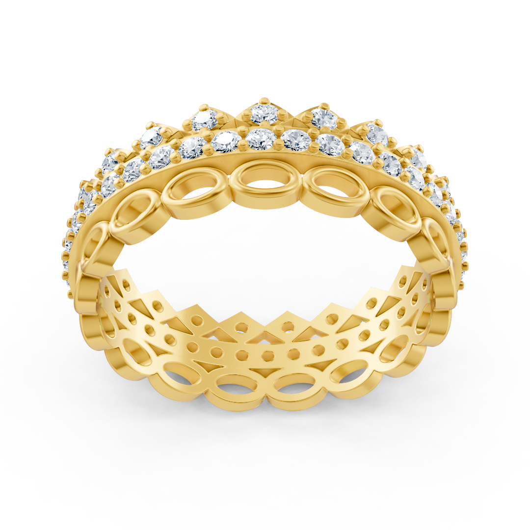Luxuriöser Memoire-Ring aus 14K Gelbgold mit Diamanten