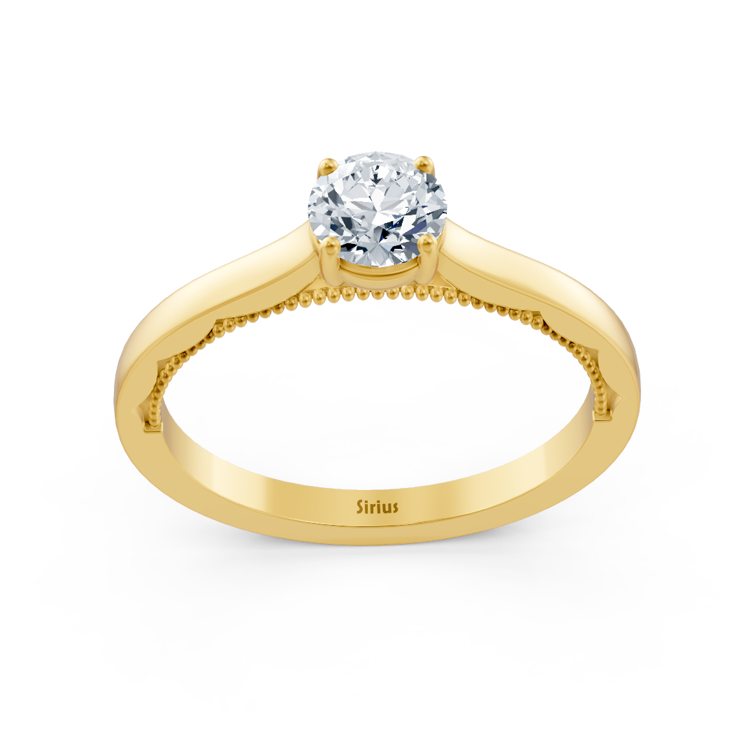 Bague solitaire en or jaune Birgie Sirius avec diamant taille ronde