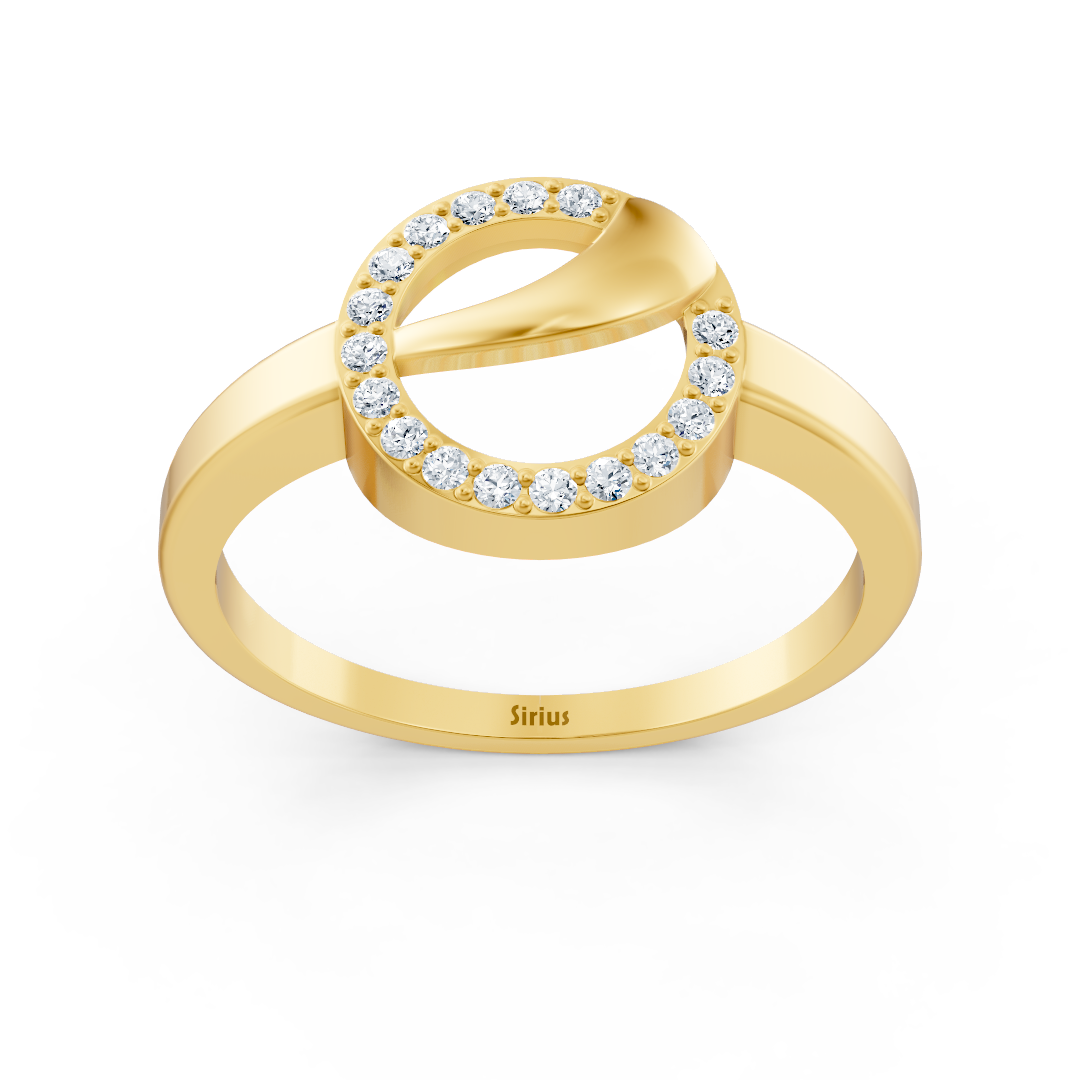 Strahlender Gelbgold Diamantring mit Krappenfassung