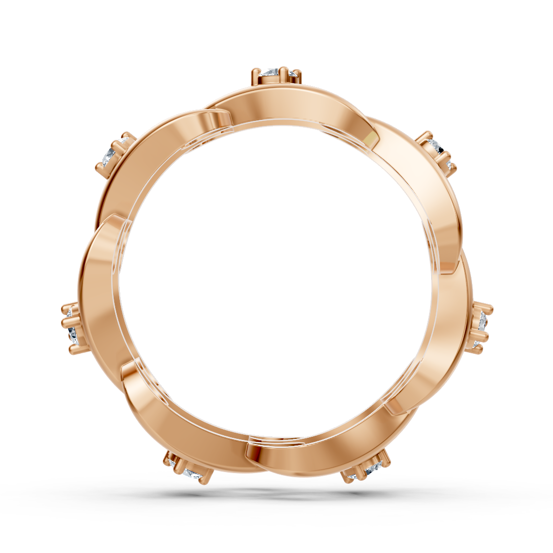Exklusiver Rosegold-Diamantring 14K mit Rundschliff-Brillanten