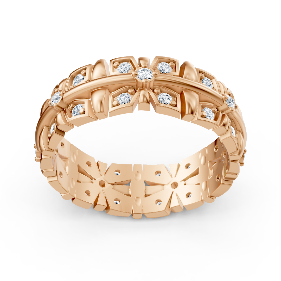 14 Karat Rosegold Diamant Ring - Zeitloser Eleganz für jeden Tag