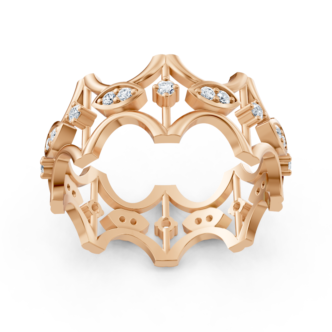 Rosegoldener Diamantring mit filigranem Design