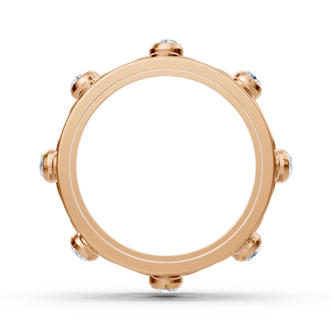 Filigraner Blumenring mit Diamanten in 14K Rosegold
