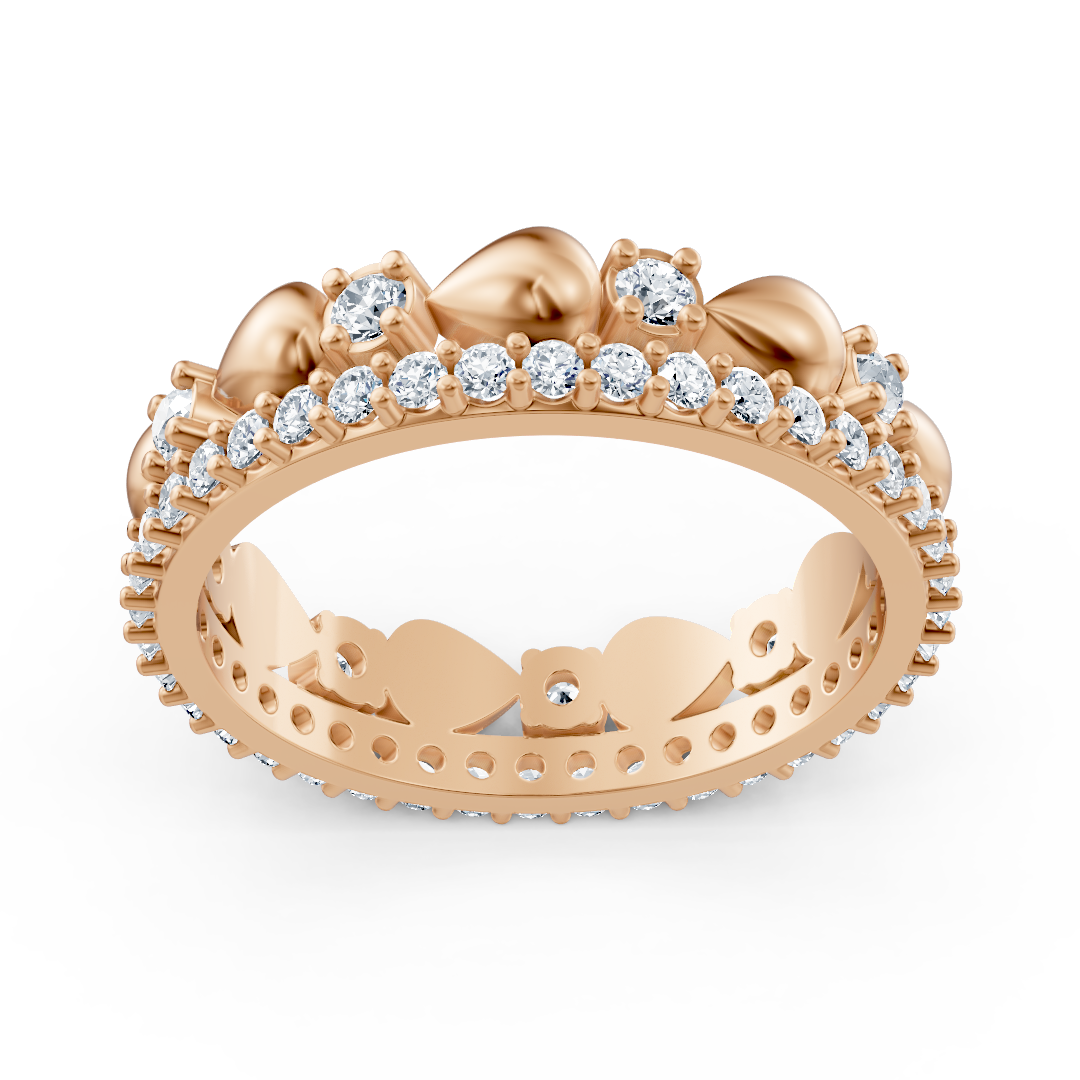 Birgie Diamond Eternity Ring 14K Rose Gold – Round Cut, 2 mm & 1.5 mm