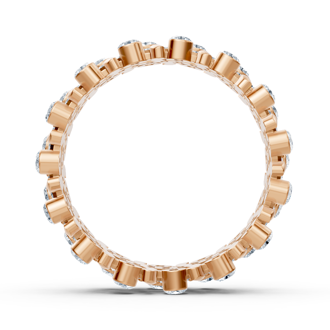 Noble diamond rank ring - 14K rose gold, approx. 0.74 carat