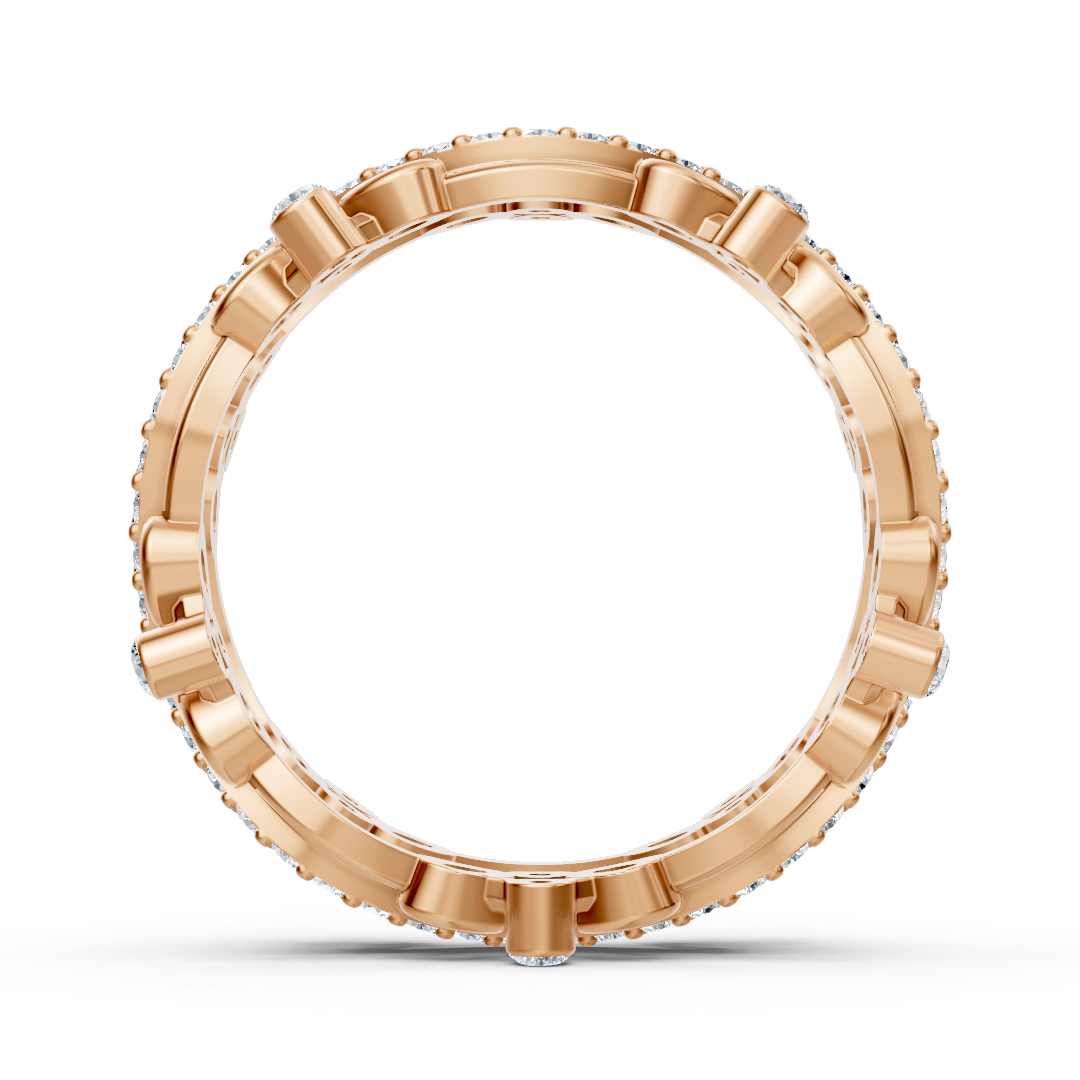Playful circle diamond ring - 14K rose gold, approx. 0.51 carats