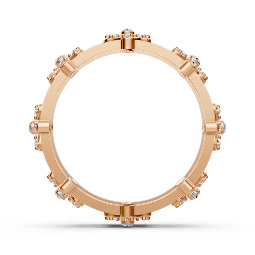 Strahlender Diamantring "Blütenmeer" - 14K Rosegold, 0,464 Karat Diamanten