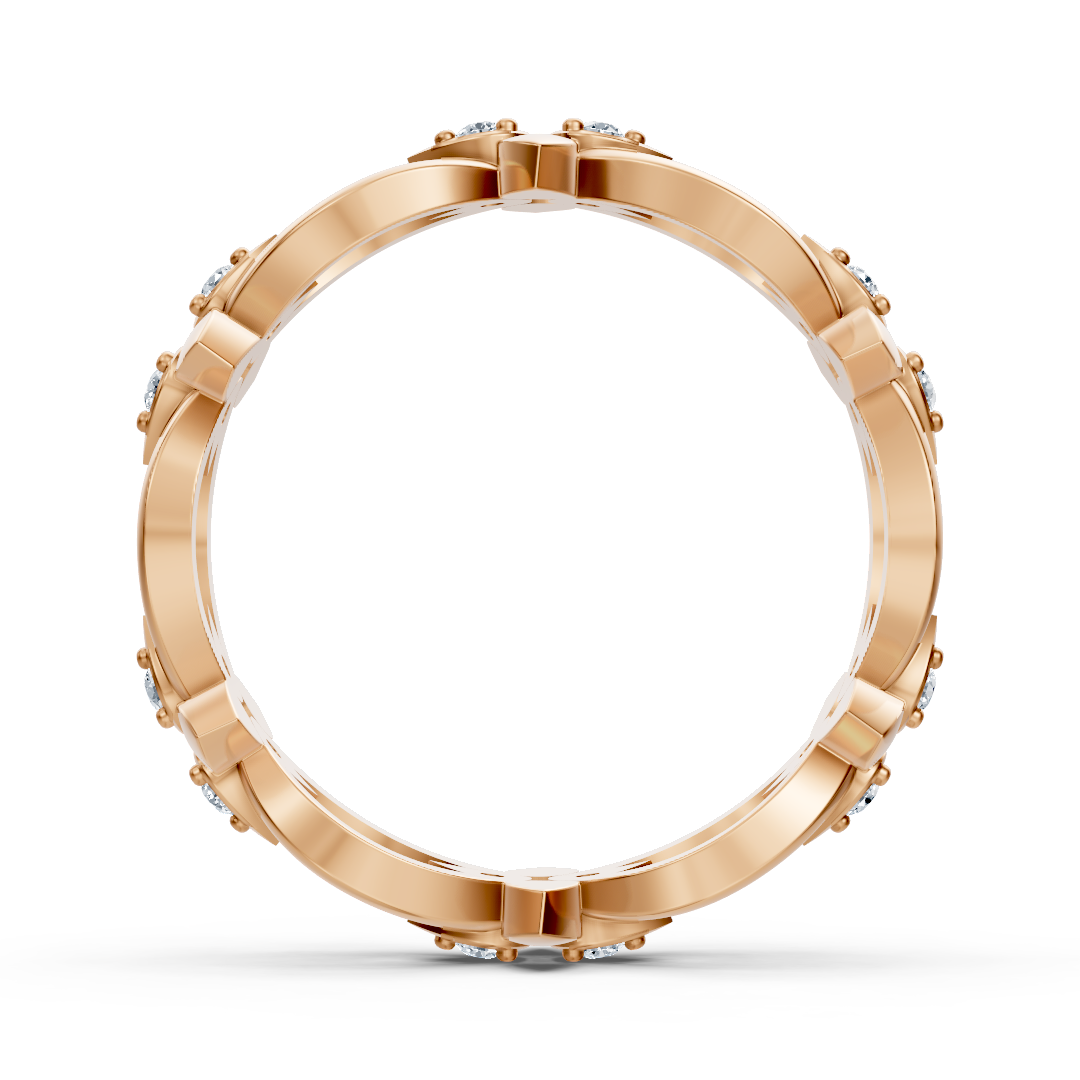 Rosegoldener Diamantring mit Blütenblattdesign